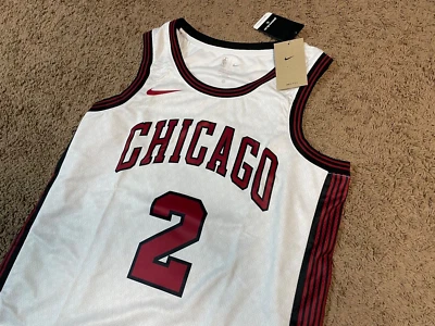 Camiseta deportiva Nike Chicago Bulls Lonzo Ball Swingman City Edition blanca talla grande Foto 1 de 4