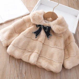 Kid Girl Cape Faux Fur Bolero Coat Cardigan Shrug Tippet Bow Cute Bridesmaid Top - Picture 1 of 15