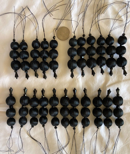 Lotto ABITO donna BALENCIAGA vetro nero PERLINE ORIGINALI anni '60 vintage per cappello