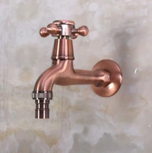 Antique Red Copper Wall Mounted Bathroom Faucet Washing machine Tap 8av303 - Picture 1 of 5