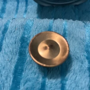 Vintage 50s Tiny 7/8" Brushed Brass Gold Knob Pull Japan - Picture 1 of 8