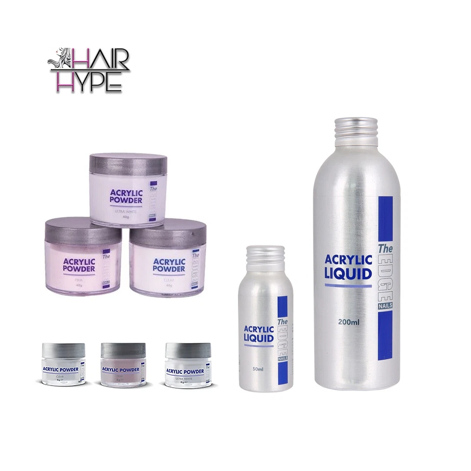 The EDGE Nails Professional Acrylic Powders & Liquids All Sizes