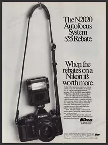 Fotocamera Nikon N2020 anni '80 stampa annuncio 1987 - Foto 1 di 1