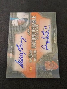 2017-18 LEAF INVICTUS MIKE BOSSY BRYAN TROTTIER UC-04 #ed 2/3 COMBOS DUAL AUTO