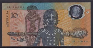 AUSTRALIAN BANKNOTE: 1988 $10 POLYMER COMMEMORATIVE CIRCULATED NOTE #LF 19 /32 - Picture 1 of 2