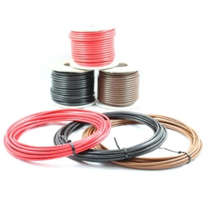 57 AMP Cable de cobre varado de un solo núcleo 12 V 24 V Cable de pared delgado ROJO NEGRO MARRÓN - Imagen 1 de 1