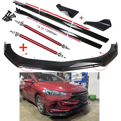 For Hyundai Elantra 2000-2023 Front Bumper Lip Rear Splitter Spoiler Side Skirt Foto 1 de 4