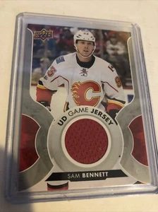 2017-18 UPPER DECK SAM BENNETT UD GAME JERSEY CALGARY FLAMES - Picture 1 of 2