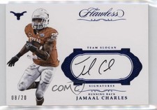 2017 Flawless Collegiate Team Slogan Signatures Sapphire /20 Jamaal Charles Auto