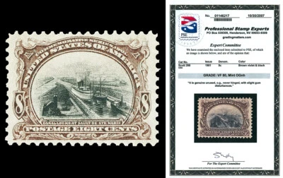 Scott 298 1901 8c Pan-American Issue Mint Graded VF 80 NH with PSE CERT! - Image 1 of 2