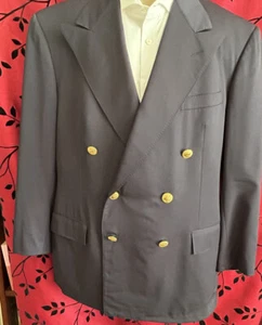 Blazer Polo By Ralph Lauren, taglia 43, nero con bottoni oro, ottime condizioni - Foto 1 di 11
