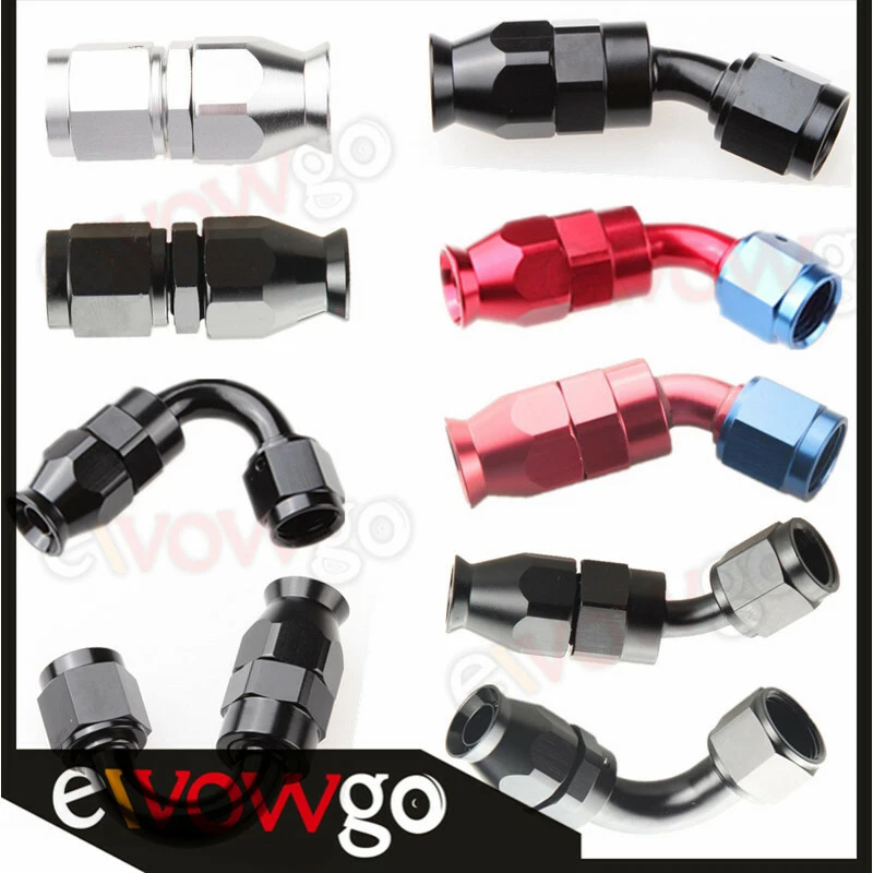 4 6 8 10 12AN Straight 30 45 60 90 120 180 Degree Swivel PTFE Hose End Fitting - Image 1 of 1