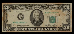 FR 2075-B* $20 1985 Federal Reserve Note US - Star Note - Fancy SN - SKU-CA1642 - Picture 1 of 2