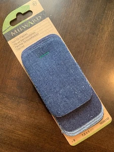Denim Iron-On Patches 9pcs 5 x 7.5cm Assorted Colours Milward Green Haberdashery - Picture 1 of 6