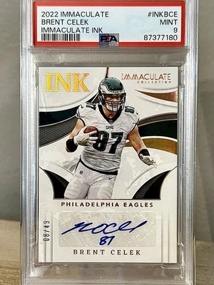 2022 Panini Immaculate Collection Ink BRENT CELEK #INK-BCE #08/49 Eagles Auto - Image 1 of 3