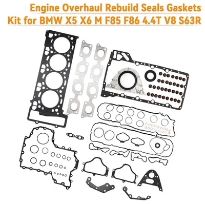 🏅Engine Overhaul Rebuild Seals Gaskets Kit for BMW X5 X6 M F85 F86 4.4T V8 S63R Foto 1 de 4