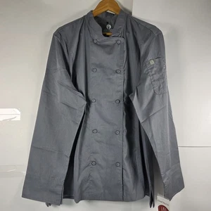 Chef Works Kochmantel Jacke Herren XL grau zweireihig französische Manschette belüftete Seiten - Bild 1 von 10