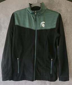 Michigan State Spartans MSU Full Zip Fleecejacke Damen Mantel Medium schwarz grün - Bild 1 von 9