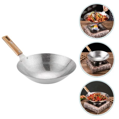  Padella Acciaio Inossidabile Inox Pentola Per Friggere Utensile Cucina - Immagine 1 di 4