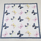 Handmade Social Butterflies Cotton Fabric Queen Size Patchwork quilt top/topper