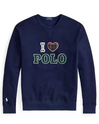 Polo Ralph Lauren 男式 M I Heart Polo RL 抓绒运动衫全新带标签  — 第 1/4 张图片