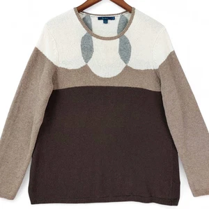 Boden Pullover Damen Gr. L braun hellbraun creme Colorblock Wolle Rundhals Pulli - Bild 1 von 11