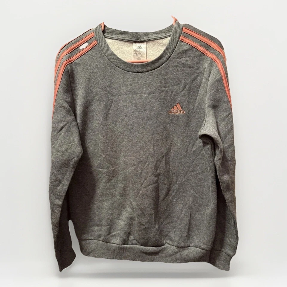 ADIDAS MUJER ESSENTIALS SUDADERA POLAR 3 RAYAS GRIS Y ROSA Talla M Foto 1 de 2