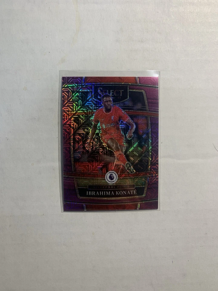 2021-22 Panini Chronicles Select Premier League Ibrahima Konate Purple Mojo RC - Image 1 of 2