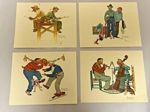 Vintage Norman Rockwell Lot of 4 Embossed Art 10 x 8 Prints UNFRAMED - Bild 1 von 5