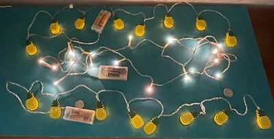 52" 8-Pineapple LED or 104" 20-LED 2-AA-Battery-Powered String Lights USED EACH - Image 1 of 4