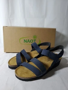 NEW Naot Womens Shoes Slingback Sandal Kayla Navy Velvet Nubuck EU 36 US 5-5.5 - Picture 1 of 10