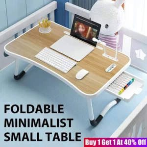 Laptop Lap Desk, Foldable Laptop Tray w/4 USB Ports Storage Drawer & Cup Holder - Picture 1 of 23