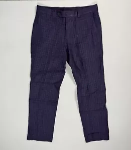 Brooks Brothers Pants 33x30 Flat Front Check Fitzgerald F. LLI Ormezzano Linen - Picture 1 of 9