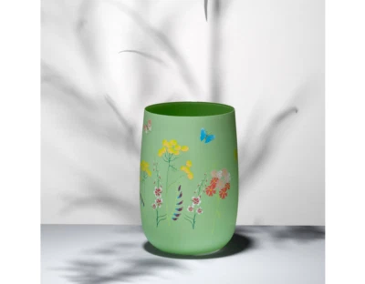 Crystalex Kristallvase Herbs Wiesenkräuter Blumenvase Tischvase 180 mm grün - Bild 1 von 2