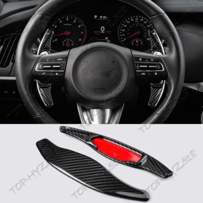 True Carbon Fiber Steering Wheel Shift Paddle Extension For Kia Forte 2019-2024 - Image 1 of 4