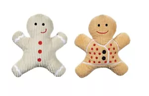 "Juguete para perro con aroma a pan de jengibre hombre galletas felpa chirridos vacaciones juego mascota regalo 7" - Imagen 1 de 9