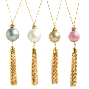 John Wind Necklace Pearl Tassel Long New Maximal Art Fashion Jewelry - Picture 1 of 5
