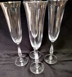 Bohemia Crystalite ROMANCE 4 x Champagne Flutes 9¾" Tall - Picture 1 of 3