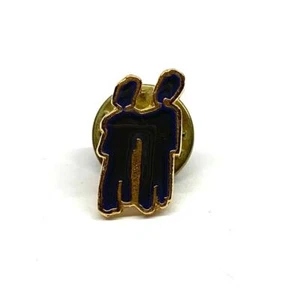 Vintage Small Black w/Gold Metal & Enamel Lapel Pin Family Friends Team Group - Picture 1 of 4