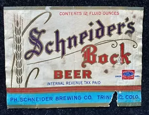 Ph. Cerveza Schneider Bock 12 oz 1937 - Imagen 1 de 2