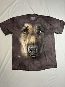 German Shepherd Face T-Shirt Oversized Print Dog The Mountain Size XL