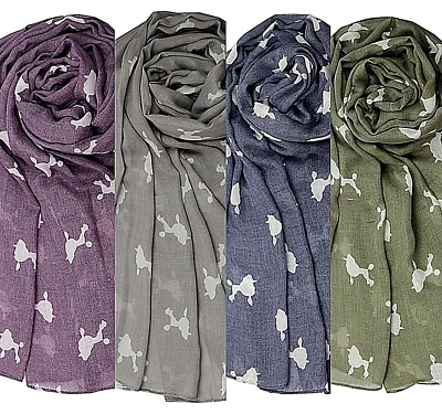 ANIMAL CRACKERS Toy Poodle design Ladies lightweight scarf sarong quirky novelty Dog lover gift