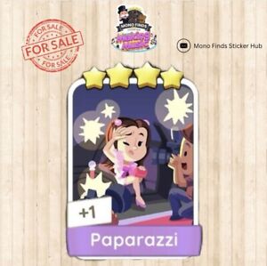 Monopoly GO 4 Star Sticker - Paparazzi - Set 12 - FAST DELIVERY