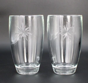 La Rochere France Embossed 3D Sun Accent 14 Oz Tumbler Glasses Set of 2 - Picture 1 of 6