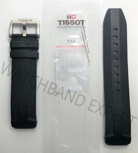 Original Tissot T-Touch Expert SOLAR T110420A Black Rubber Watch Band Strap - Picture 1 of 4