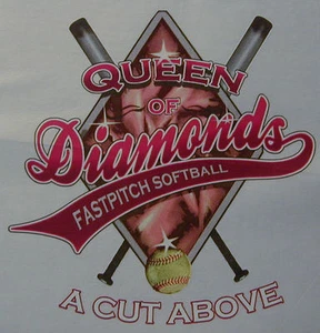 ALL AMERICAN GIRL FAST PITCH SOFTBALL QUEEN OF DIAMOND CUT ABOVE SHIRT #256 - Picture 1 of 16