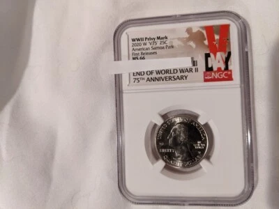 2020 W American Samoa Park NP Quarter 25c NGC MS 66 First Releases Bat Coin VDay - Image 1 of 2