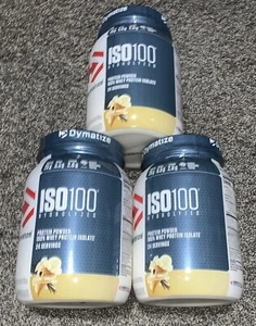 Lot Of 3 Dymatize Hydrolyzed Whey Isolate Protein Powder 25.7 Oz Gourmet Vanilla - Picture 1 of 5