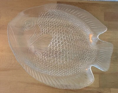 Arcoroc Poisson Luminarc France Klarglas Glas 1 großer Fischteller Sushi Platte - Bild 1 von 2