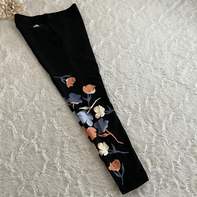 Adidas Leggings Women’s Small Floral Print Prime Green Leggings - Image 1 of 4